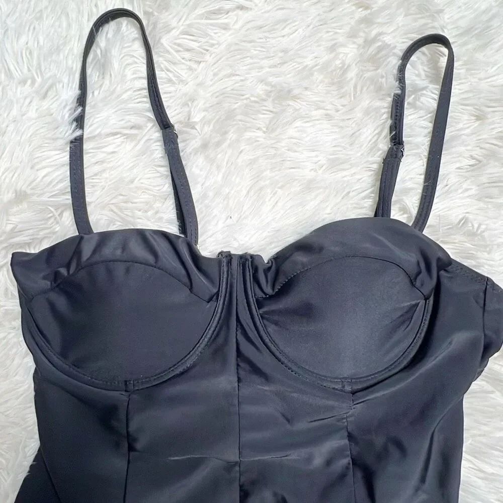 Floralkini Black Underwired One Piece Swimsuit Size Medium Nwt — image 3 of 6